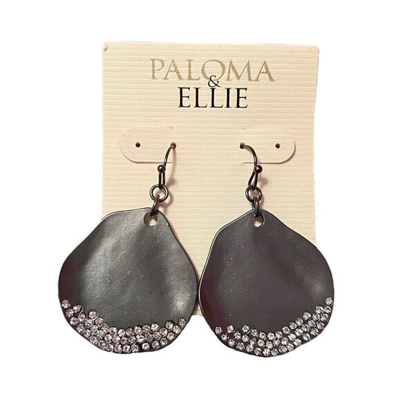 ⭐️3/$25⭐️ NWT Paloma & Ellie Dark Gray Rhinestone Dangle Earrings - Picture 1 of 3
